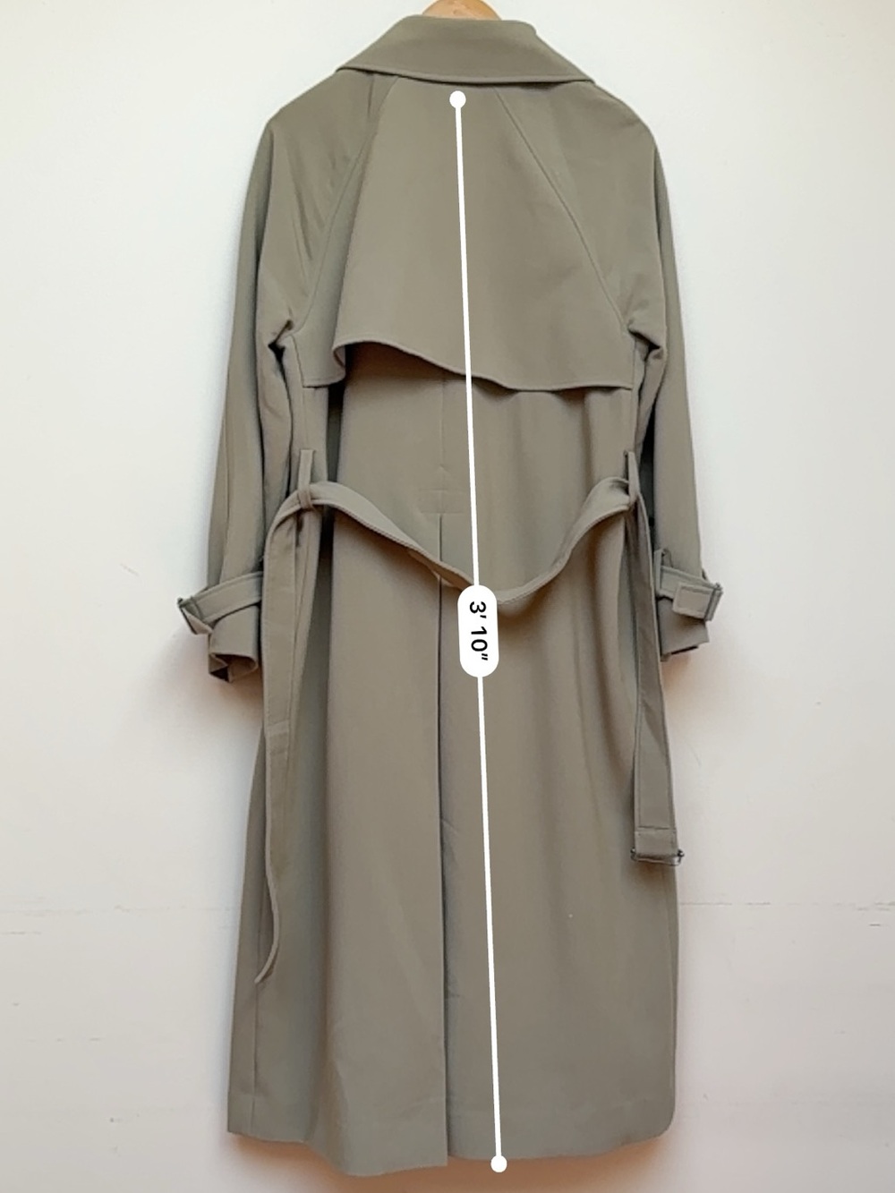 Oak + Fort Oversized Trench Coat Olive Double Breasted Size XS - Picture 9 of 13